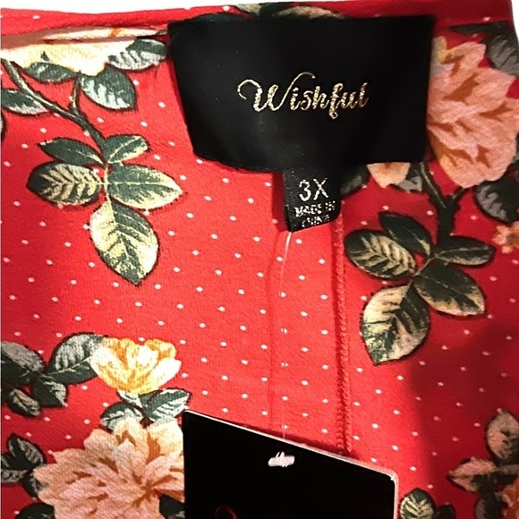 Wishful Floral Polka Dot Ruffle Tank Top Size 3X New - Picture 4 of 5